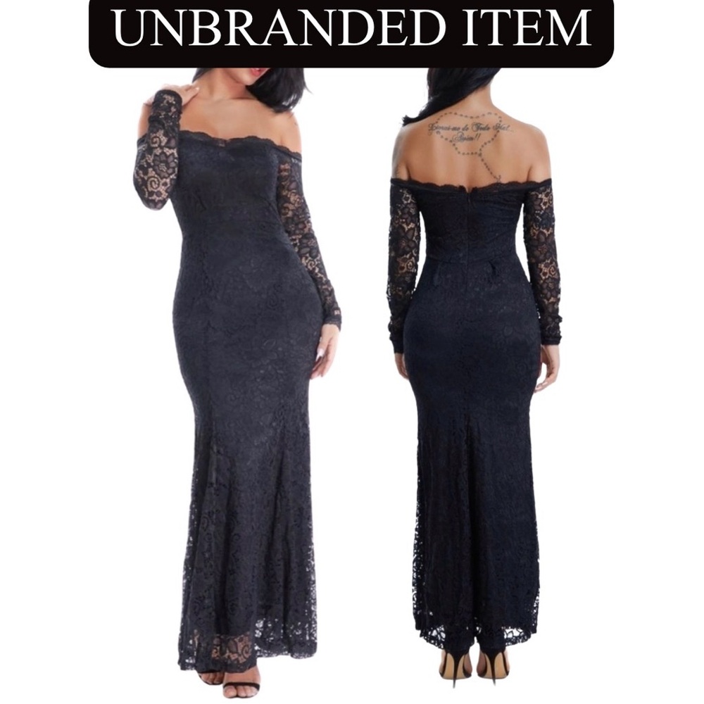 Floral Lace Long Sleeve Off Shoulder Mermaid Dress, NWOT